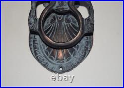 Nocturnal Owl Face Door Bell Decor Brass Dual Peacock Design Door Knocker RD695