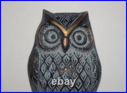 Nocturnal Owl Face Door Bell Decor Brass Dual Peacock Design Door Knocker RD695