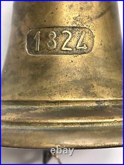 ORIGINAL ANTIQUE 19th CENTURY ALPINE SOLID BRASS FRONT DOOR OR GATE BELL 1824