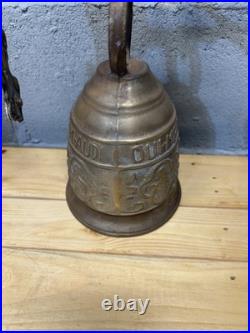 ORIGINAL Antique Wall Mounted Bronze Door Bell QUI ME TANGIT VOCEM MEAM AUDIT