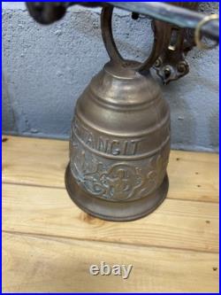 ORIGINAL Antique Wall Mounted Bronze Door Bell QUI ME TANGIT VOCEM MEAM AUDIT
