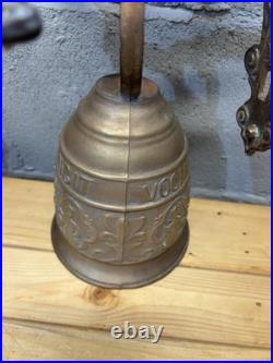 ORIGINAL Antique Wall Mounted Bronze Door Bell QUI ME TANGIT VOCEM MEAM AUDIT