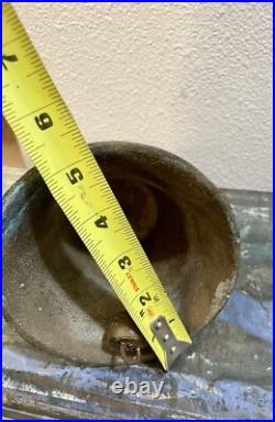 Old Antique Bronze MISSION BELL, Spanish Colonial Adorned with Religious Icons