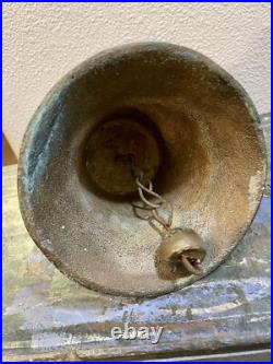 Old Antique Bronze MISSION BELL, Spanish Colonial Adorned with Religious Icons