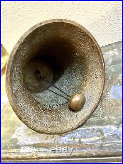 Old Antique Bronze MISSION BELL, Spanish Colonial Adorned with Religious Icons