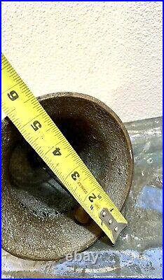 Old Antique Bronze MISSION BELL, Spanish Colonial Adorned with Religious Icons