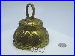 Old Antique Heavy Solid Brass Apostle Bell MATHEUS MARCUS LUCAS JOHANNES 3 3/8