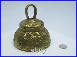 Old Antique Heavy Solid Brass Apostle Bell MATHEUS MARCUS LUCAS JOHANNES 3 3/8