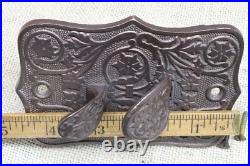 Old Doorbell Mechanical Thumb Press Trip Lever Ornate Brass Bronze Vintage 1870s
