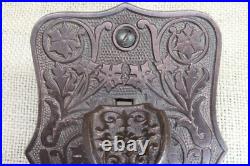 Old Doorbell Mechanical Thumb Press Trip Lever Ornate Brass Bronze Vintage 1870s