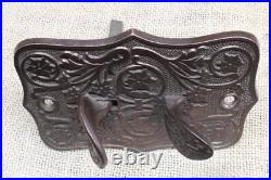 Old Doorbell Mechanical Thumb Press Trip Lever Ornate Brass Bronze Vintage 1870s