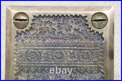 Old Mechanical Doorbell Pull Lever Brass Vintage 1870's Victorian FLOWER Field