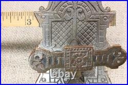 Old Mechanical Doorbell Pull Lever Nickel Brass Vintage 1870s Victorian Eastlake