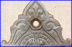 Old Mechanical Doorbell Pull Lever Nickel Brass Vintage 1870s Victorian Eastlake