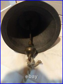 Old Navy Brass ships bell with holder 7 pounds