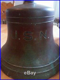 Old Original U. S. United States Navy Brass Nautical Ships Boat Bell