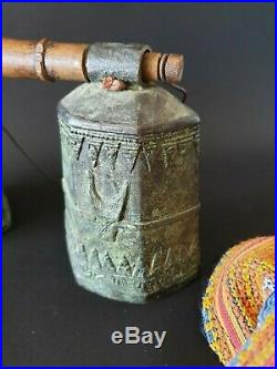Old Tibetan Double Bronze / Brass Bells beautiful collection piece