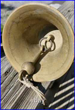 Old USN United States Navy Ship Boat Bell, Solid Brass, & Mount w Hidden Screws