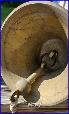 Old USN United States Navy Ship Boat Bell, Solid Brass, & Mount w Hidden Screws