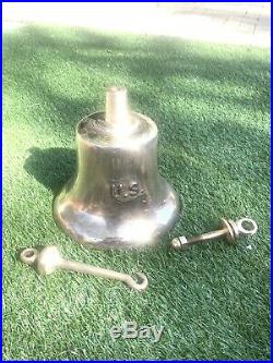 Old US Navy SHIP BELL Retired Brass Bronze USN WWII United States Nautical ship