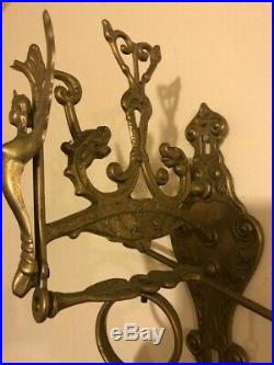 Old Vintage Antique Big Heavy Brass Door Bell Beautifully Detailed
