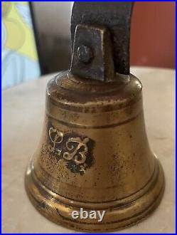 Old Vintage Antique Brass Gate Shop Keeper Door Spring Bell French Spike Size 4