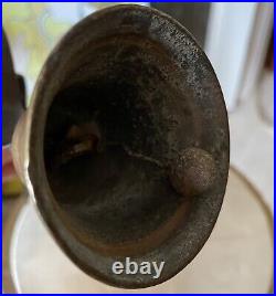 Old Vintage Antique Brass Gate Shop Keeper Door Spring Bell French Spike Size 4