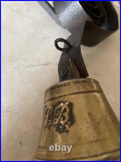 Old Vintage Antique Brass Gate Shop Keeper Door Spring Bell French Spike Size 4
