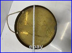 Old Vintage Brass Metal Round Plate Tibetan Original Gong Bell With Beater Stick