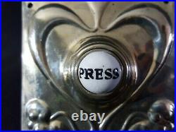 One Reclaimed Antique Brass Art Nouveau Pat Tested Door Bell Push (EH220)