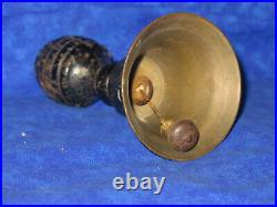 One Romm School House Antique Bronze Bell Wood Handle Cir. 1880s Country Town