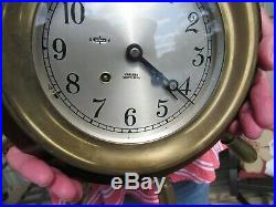 Original 1965-69 Chelsea Mariner Pilot Yacht Ships Wheel Clock Ships Bell Chime