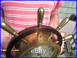 Original 1965-69 Chelsea Mariner Pilot Yacht Ships Wheel Clock Ships Bell Chime