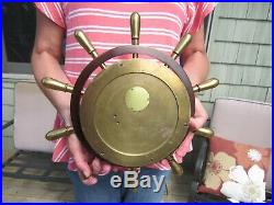 Original 1965-69 Chelsea Mariner Pilot Yacht Ships Wheel Clock Ships Bell Chime