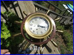 Original 1965-69 Chelsea Mariner Pilot Yacht Ships Wheel Clock Ships Bell Chime