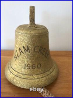 Original Antique Bronze Ships Bell And Brass Bracket Marine Maritime Nautical