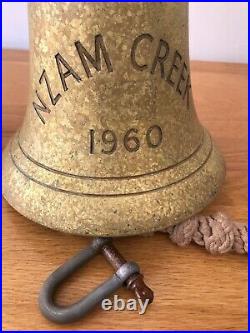 Original Antique Bronze Ships Bell And Brass Bracket Marine Maritime Nautical