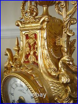 Original Antique Lancini Mantel Clock German Movement, Double bell