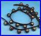Original Lot of 22 Vintage Brass Sleigh Bells on 2 28 Leather Straps