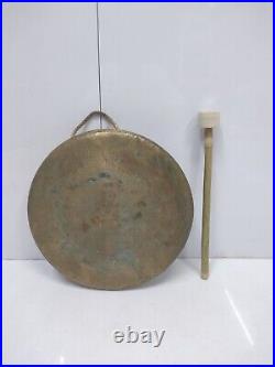 Original SARACOM CO LTD Old Brass Metal Plate Ship Gong Bell Pusain Korea