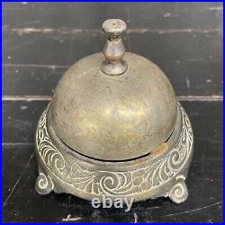 Ornate Antique Brass Service Bell Country Store Gas Service Station Hotel