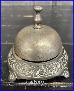 Ornate Antique Brass Service Bell Country Store Gas Service Station Hotel