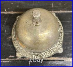 Ornate Antique Brass Service Bell Country Store Gas Service Station Hotel