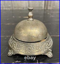 Ornate Antique Brass Service Bell Country Store Gas Service Station Hotel