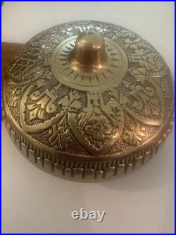Ornate Eastlake Brass Cast Iron & Brass Wall Mount Door Bell