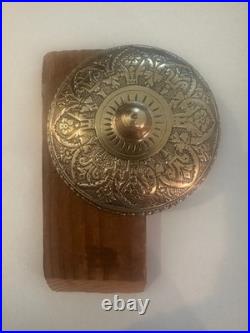 Ornate Eastlake Brass Cast Iron & Brass Wall Mount Door Bell