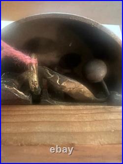 Ornate Eastlake Brass Cast Iron & Brass Wall Mount Door Bell