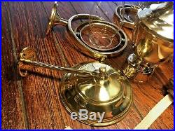 PAIR OF WEEMS & PLATH BRASS GIMBALED WALL MOUNT OIL LAMPS WithSMOKE BELLS 10TALL