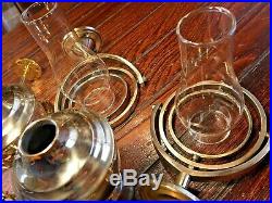 PAIR OF WEEMS & PLATH BRASS GIMBALED WALL MOUNT OIL LAMPS WithSMOKE BELLS 10TALL