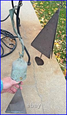 Pair (2) Vintage Wind Chime Bells 24 Paolo Soleri Arcosanti Bronze + unknown